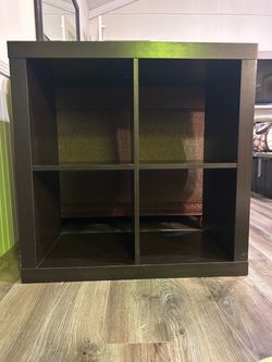 Dark Brown 4-Cube Storage Shelf Unit