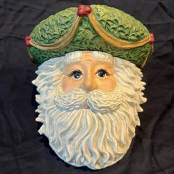 Vintage Father Christmas Santa Head Cookie Jar by Te Puke