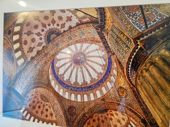 Large Mediterranean Coastal Village Canvas Wall Art 29x29 Floral Landscape