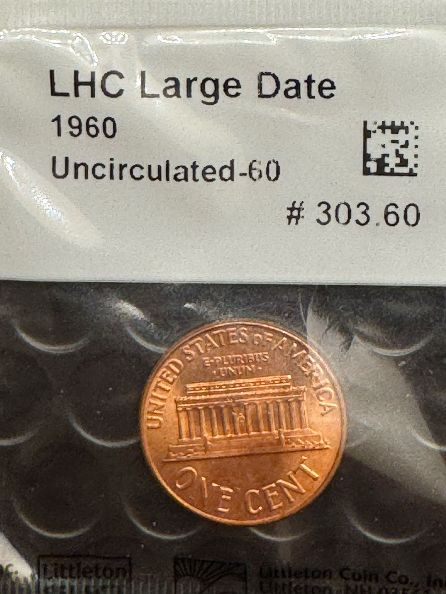 1960 UNCIRCULATED LARGE DATE LINCOLN PENNY