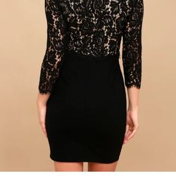 Lulus Lace Black Bodycon Dress