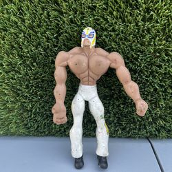 WWE Jakks Rey Mysterio Flex ems Wrestling Figure 2002 Bendable Rubber Flex'ems