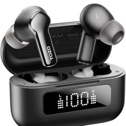Hybrid Active Noise Cancelling Wireless Earbuds with 6 Mics AI Clear Call Ear Buds 55H Playtime with LED Display 32 Preset EQs via APP Bluetooth 5.3 I