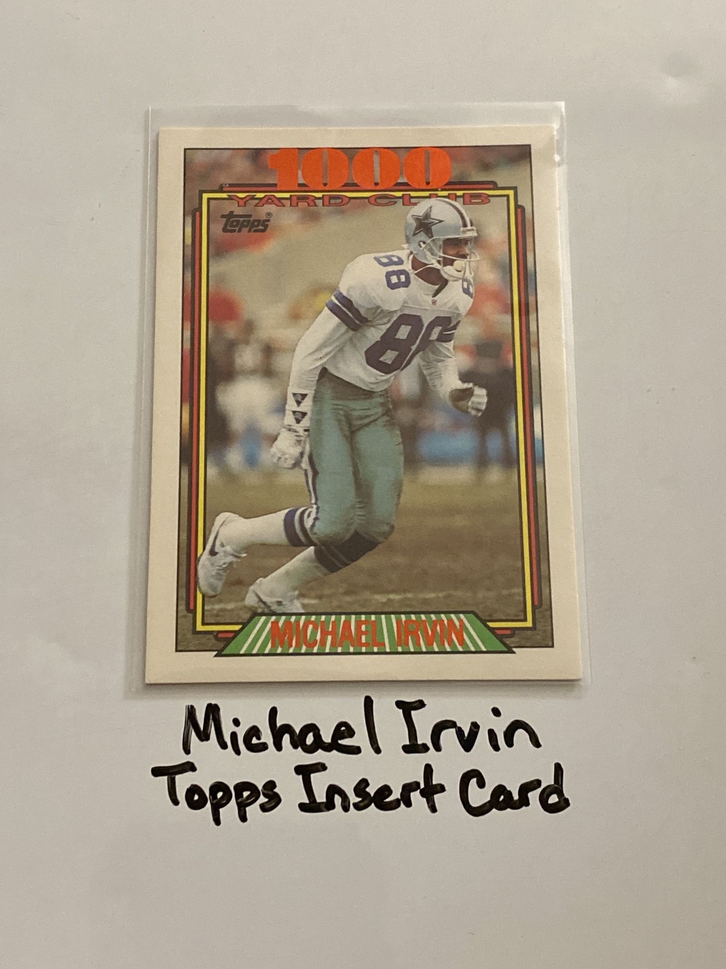 Michael Irvin Dallas Cowboys Hall of Fame WR Topps Short Print Insert Card.