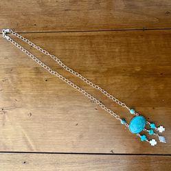 Southwestern Style Sterling Silver and Turquoise Necklace