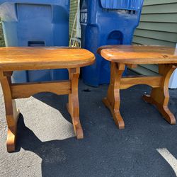 2 Handmade End Tables 