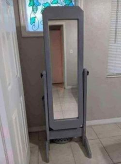 Gray Floor Mirror