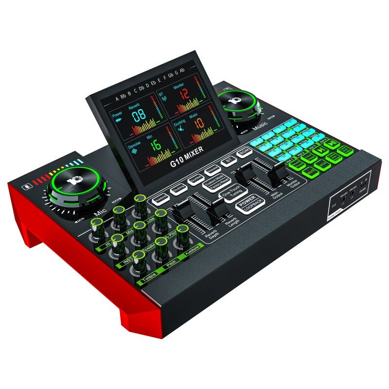 Podcast Equipment, Live Sound Card for Streamingļ¼Audio Mixer with Sound Card for PC Recording Gaming Singing