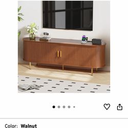 63 Inch Mid Century Modern TV Stand with Power Outlet for TVs up to 70 Inch