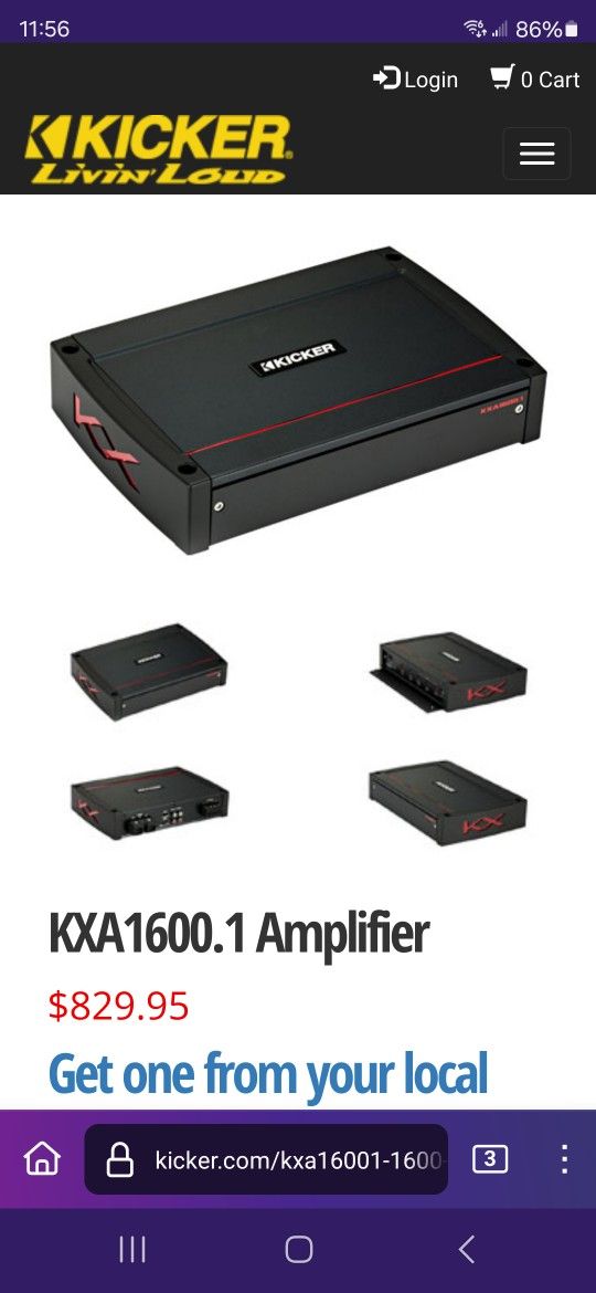 Kicker KXA1600.1 subwoofer amplifier