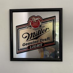 1980’s Vintage Miller Beer Sign Mirror (large)