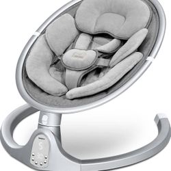 BabyBond Baby Swings for Infants, Bluetooth Infant Swing with Preset Lullabies, 5 Point Harness Belt, 5 Speeds and Remote Control - Portable Baby Swin