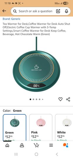 Tea Warmer for Desk,Coffee Warmer for Desk Auto Shut Off,Electric Coffee Cup Warmer with 3-Temp Settings,Smart Coffee Warmer for Desk Keep Coffee, Bev