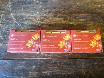 9 Bars Olivia Care Saffron Natural Bar Soap 5 oz Hydrate Brighten Lot of 3