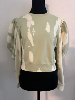 NWT AllSaints Sage Green & White Tie-Dye Pullover