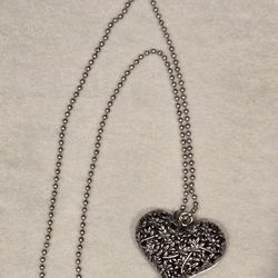 FILIGREE Silver Big Puff Heart Pendant 