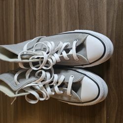 Y2k Style Streetwear Grey High Top Converse