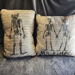 Skull throw pillows