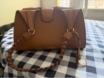Calvin Klein Women's Shelly Novelty Satchel- Caramel color