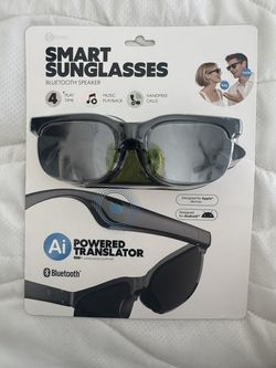 Smart Bluetooth Sunglasses w/ AI Translator – Music & Calls (New)