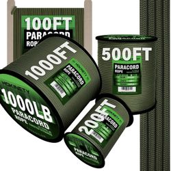 1000Ib Paracord Rope - 500ft / 4mm,12 Strand Parachute Spool Cord,para Cord Lanyard for Camping,Hammock,Clothsline,Hiking,Fishing,Survival braceletand