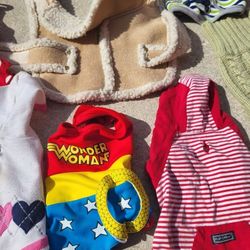 Lot Of 7 X-small Dog Clothing 