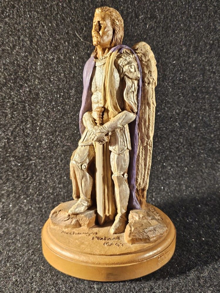 Rare Vintage 1997 Old Lill Studio Archangel Michael 8" Clay Statue Excellent!