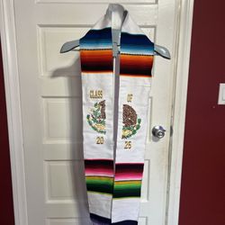 White Mexican Graduation Stole 