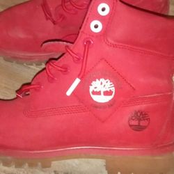 Timberland Boots Red & White 