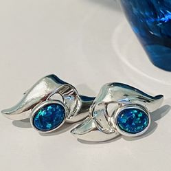 925 Silver Opal Earrings 