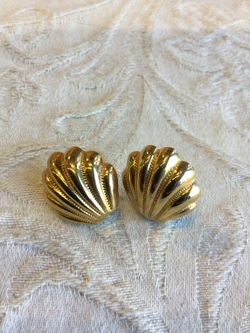 Gold Plated Shell Earrings
