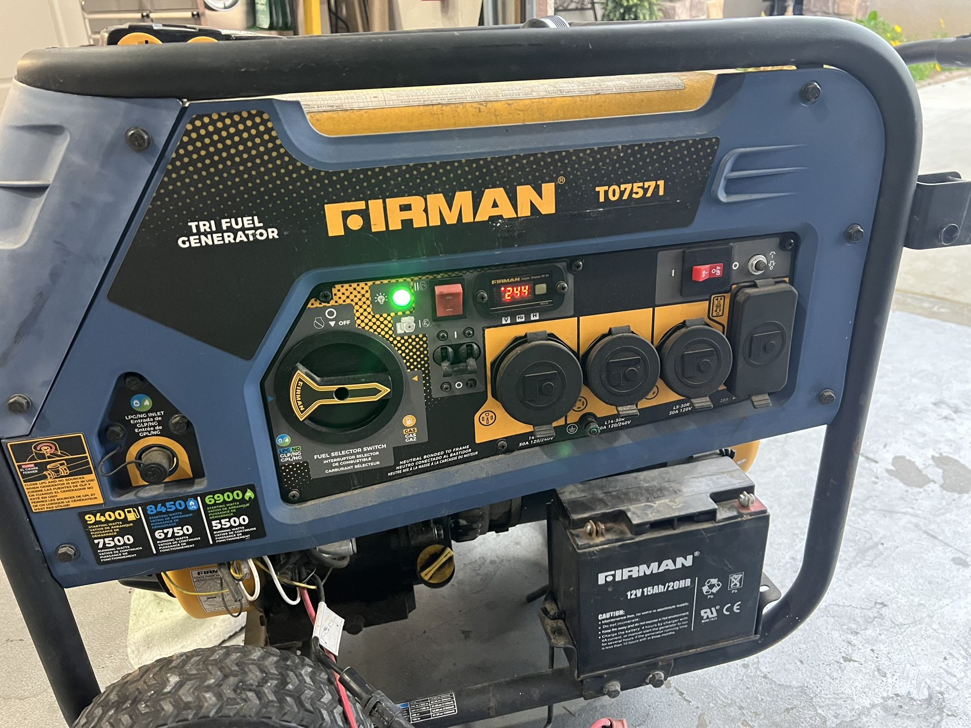 Firman Tri Fuel Generator Used Gas 