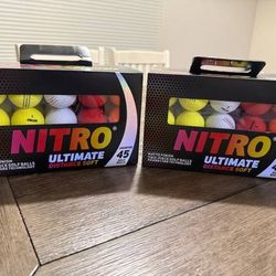 NITRO ULTIMATE DISTANCE SOFT GOLF BALLS 45 Balls Matte Finish NEW ON BOX 