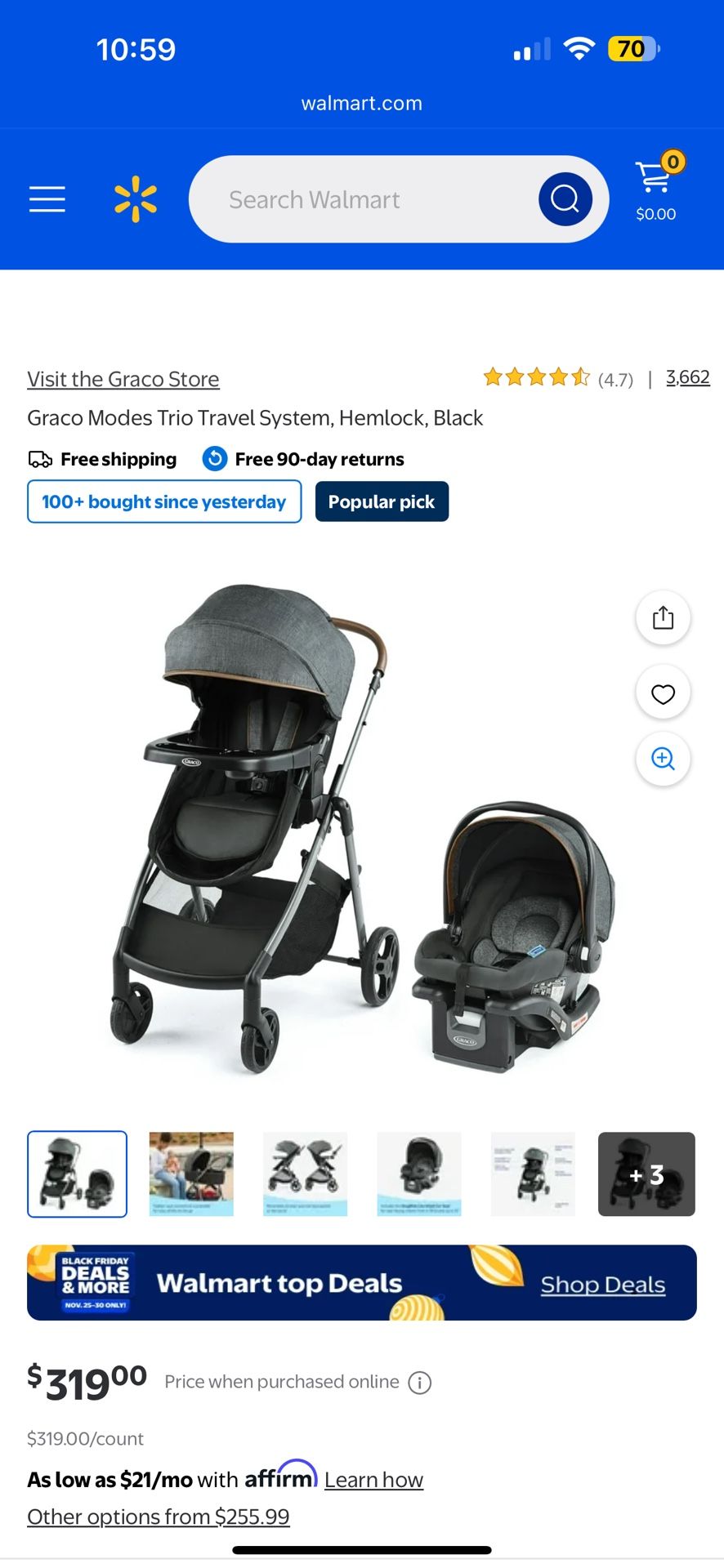 Graco Modes Trio Travel System, Hemlock, Purple