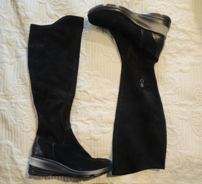 JAMBU Kendra Knee Hi Wedge Comfort Boots