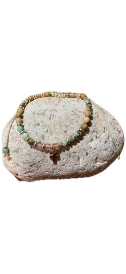 Bohemian Natural Gemstones Bracelet.  