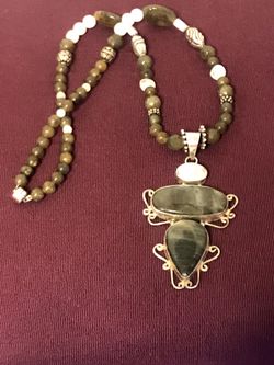 Sterling Labradorite & Moonstone Necklace