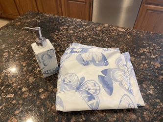 Misc new shower curtains & dispenser