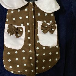 New Dog XS  Shirt Brown And Ivory