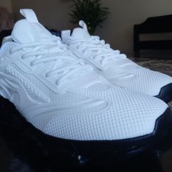 Mens White/Black Sporty Snickers Modern Fashion