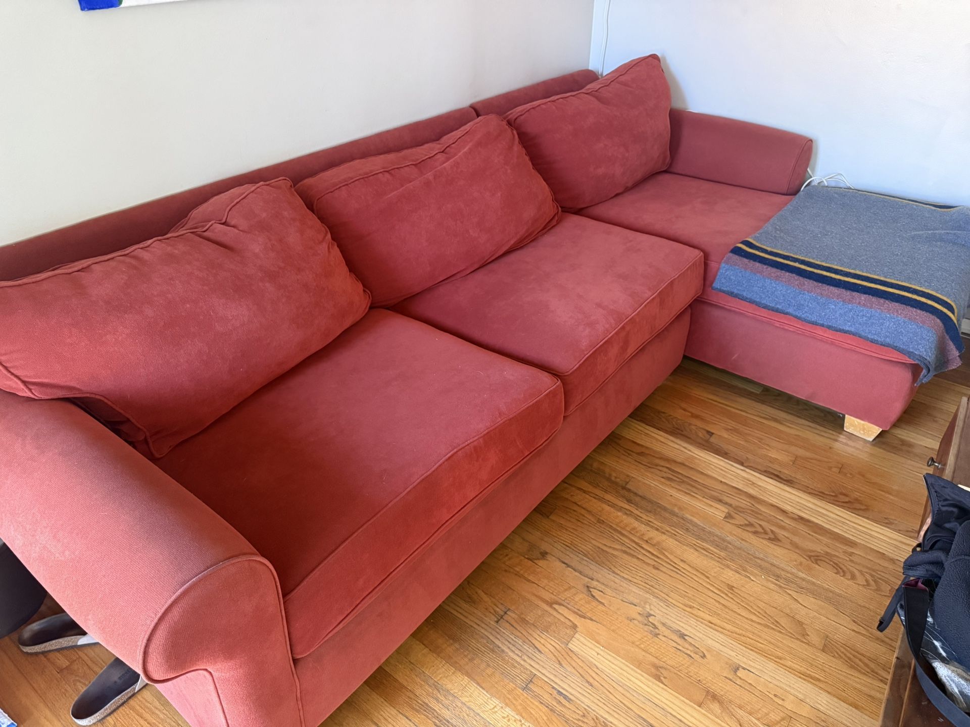 Red Sectional Couch 