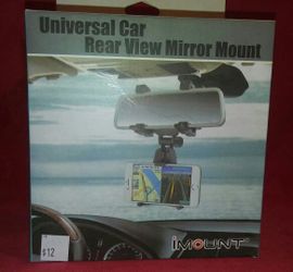 Universal car mount rear view mirror cell phone mount