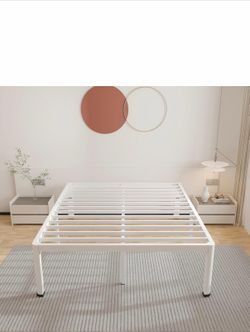 KING 14” WHITE BED FRAME ROUND FRONT LEGS/BRAND NEW IN BOX👇CROSSROADS 👇