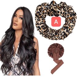 Heatless Hair Curler Set with Sleep Bonnet – Hair Curlers to Sleep in, Silk Rollers for Heatless Curls Overnight