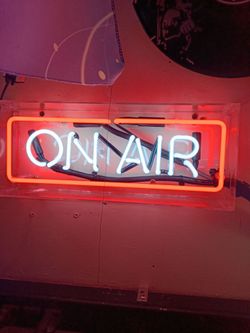 On air glass tube neon sign