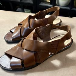 Ladies Size 8 Medium  Leather Westies Brown Sandals
