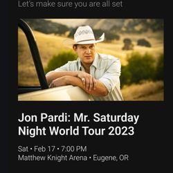 Jon Pardi Eugene Tonight 2/17