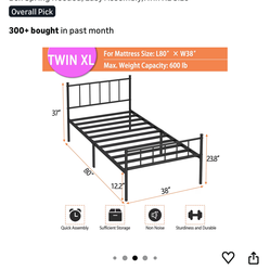 Twin XL bed (black)
