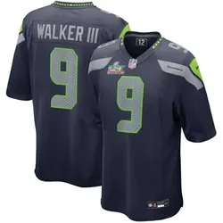 SEATTLE SEAHAWKS KENNETH WALKER III NAVY HOME STITCHED JERSEY SMALL UP TO 6XL
