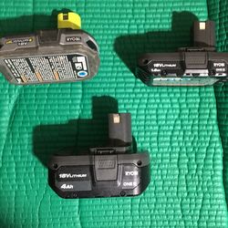 3 battery Ryobi, two 2 amp. One 4 amp.